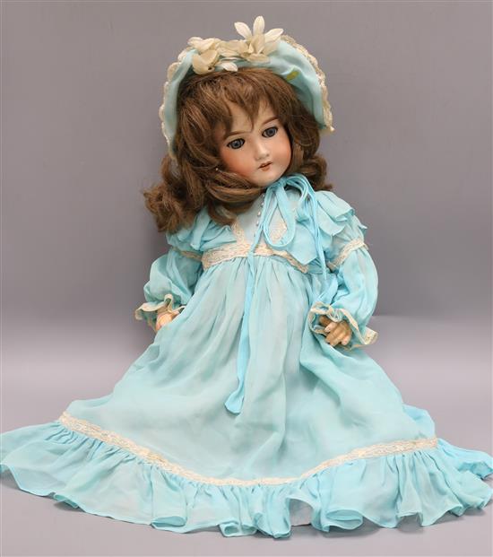 An early 20th century Armand Marseille German bisque headed doll,